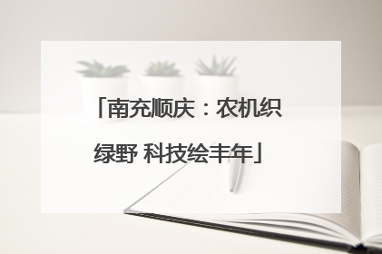 南充顺庆：农机织绿野 科技绘丰年