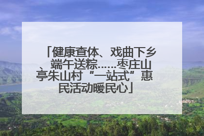 健康查体、戏曲下乡、端午送粽……枣庄山亭朱山村“一站式”惠民活动暖民心