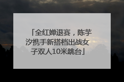 全红婵退赛，陈芋汐携手新搭档出战女子双人10米跳台