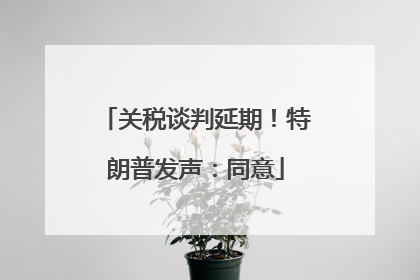 关税谈判延期！特朗普发声：同意