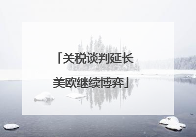 关税谈判延长 美欧继续博弈