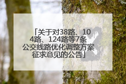 关于对38路、104路、124路等7条公交线路优化调整方案征求意见的公告