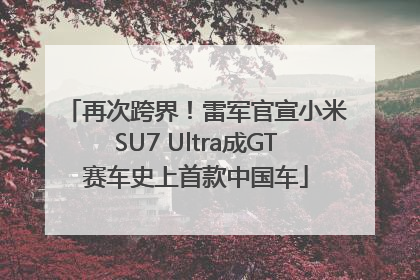 再次跨界！雷军官宣小米SU7 Ultra成GT赛车史上首款中国车