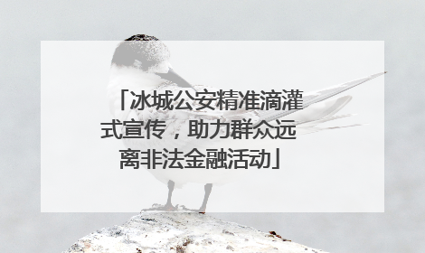 冰城公安精准滴灌式宣传，助力群众远离非法金融活动