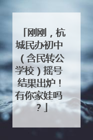 刚刚，杭城民办初中（含民转公学校）摇号结果出炉！有你家娃吗？