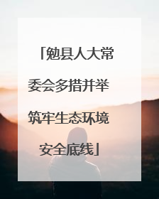 勉县人大常委会多措并举筑牢生态环境安全底线
