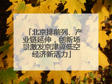 北京排前列、产业链延伸，创新场景激发京津冀低空经济新活力