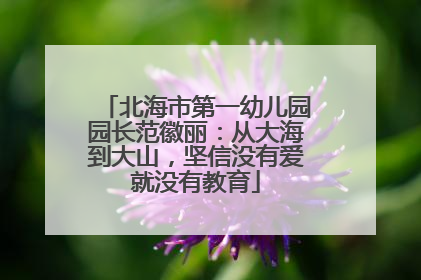 北海市第一幼儿园园长范徽丽：从大海到大山，坚信没有爱就没有教育