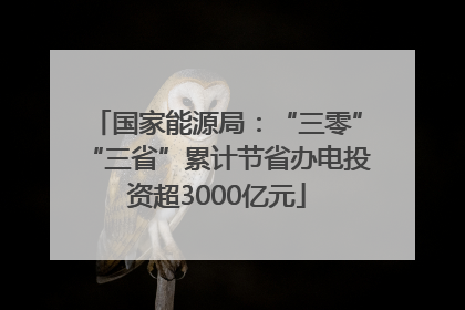 国家能源局：“三零”“三省”累计节省办电投资超3000亿元