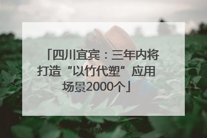 四川宜宾：三年内将打造“以竹代塑”应用场景2000个