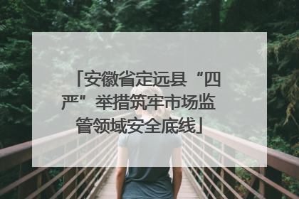 安徽省定远县“四严”举措筑牢市场监管领域安全底线