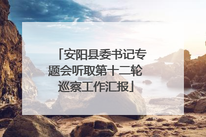 安阳县委书记专题会听取第十二轮巡察工作汇报