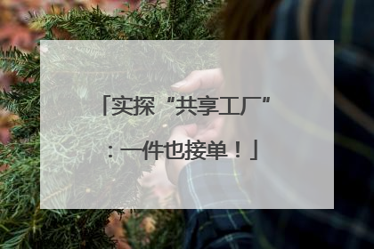 实探“共享工厂”：一件也接单！