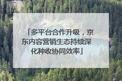 多平台合作升级，京东内容营销生态持续深化种收协同效率