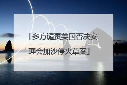 多方谴责美国否决安理会加沙停火草案