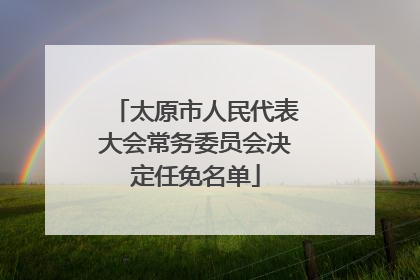 太原市人民代表大会常务委员会决定任免名单