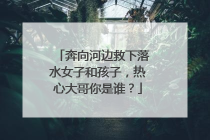 奔向河边救下落水女子和孩子，热心大哥你是谁？