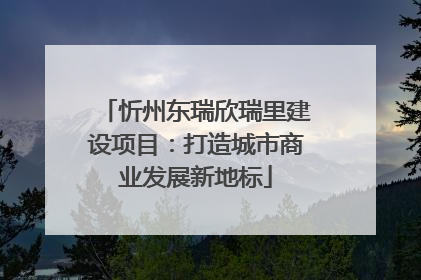 忻州东瑞欣瑞里建设项目：打造城市商业发展新地标