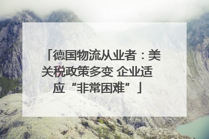 德国物流从业者：美关税政策多变 企业适应“非常困难”