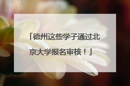 德州这些学子通过北京大学报名审核！
