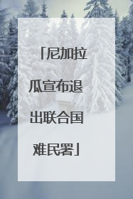 尼加拉瓜宣布退出联合国难民署