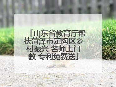 山东省教育厅帮扶菏泽市定陶区乡村振兴 名师上门教 专利免费送