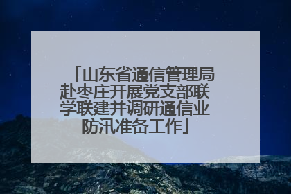 山东省通信管理局赴枣庄开展党支部联学联建并调研通信业防汛准备工作