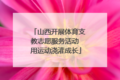 山西开展体育支教志愿服务活动 用运动浇灌成长