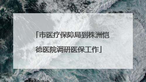 市医疗保障局到株洲恺德医院调研医保工作