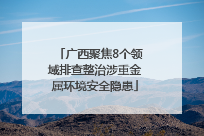 广西聚焦8个领域排查整治涉重金属环境安全隐患