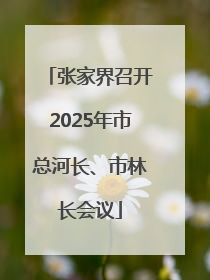 张家界召开2025年市总河长、市林长会议