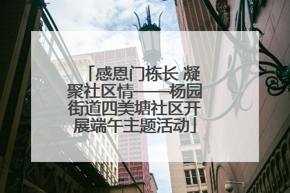 感恩门栋长 凝聚社区情——杨园街道四美塘社区开展端午主题活动
