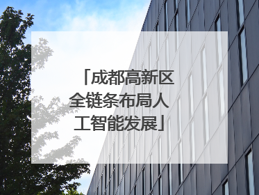 成都高新区全链条布局人工智能发展
