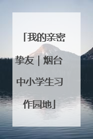 我的亲密挚友｜烟台中小学生习作园地