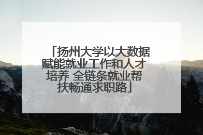 扬州大学以大数据赋能就业工作和人才培养 全链条就业帮扶畅通求职路