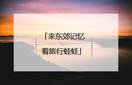 来东郊记忆 看旅行蛙蛙