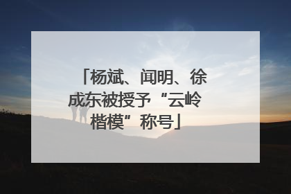 杨斌、闻明、徐成东被授予“云岭楷模”称号