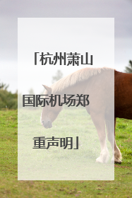 杭州萧山国际机场郑重声明