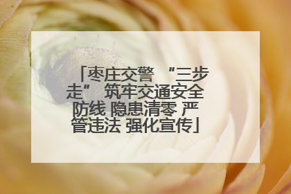枣庄交警 “三步走” 筑牢交通安全防线 隐患清零 严管违法 强化宣传