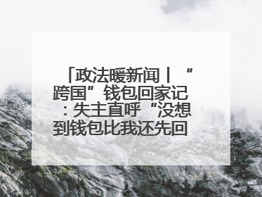 政法暖新闻丨“跨国”钱包回家记：失主直呼“没想到钱包比我还先回国！”
