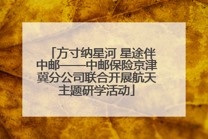 方寸纳星河 星途伴中邮——中邮保险京津冀分公司联合开展航天主题研学活动