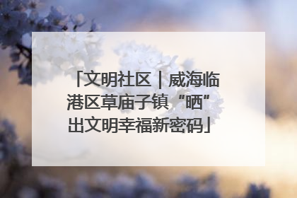 文明社区｜威海临港区草庙子镇“晒”出文明幸福新密码