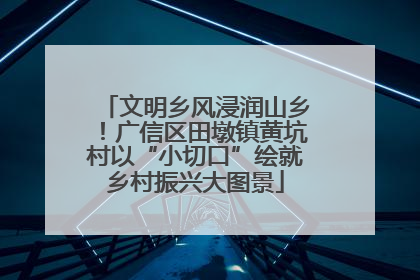 文明乡风浸润山乡！广信区田墩镇黄坑村以“小切口”绘就乡村振兴大图景