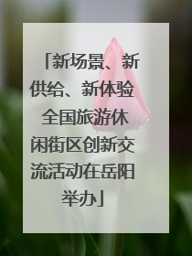 新场景、新供给、新体验 全国旅游休闲街区创新交流活动在岳阳举办