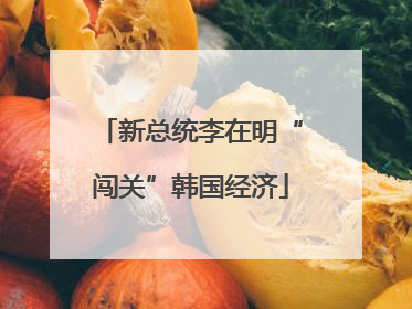 新总统李在明“闯关”韩国经济