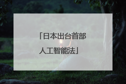 日本出台首部人工智能法