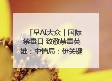 早AI大众｜国际禁毒日 致敬禁毒英雄；中情局：伊关键核设施被摧毁