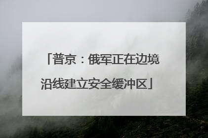 普京：俄军正在边境沿线建立安全缓冲区