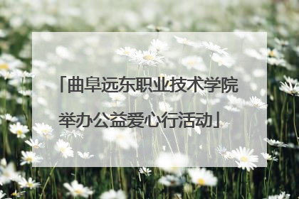 曲阜远东职业技术学院举办公益爱心行活动
