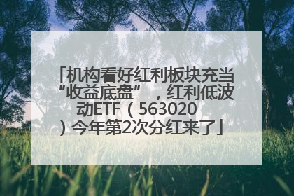 机构看好红利板块充当“收益底盘”，红利低波动ETF（563020）今年第2次分红来了